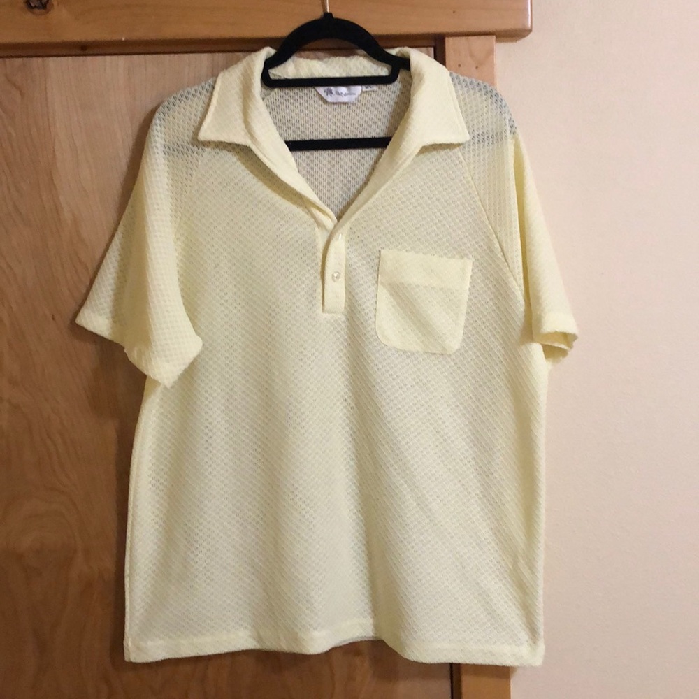 Mr. California Collared Pale Yellow Shirt(Vintage)